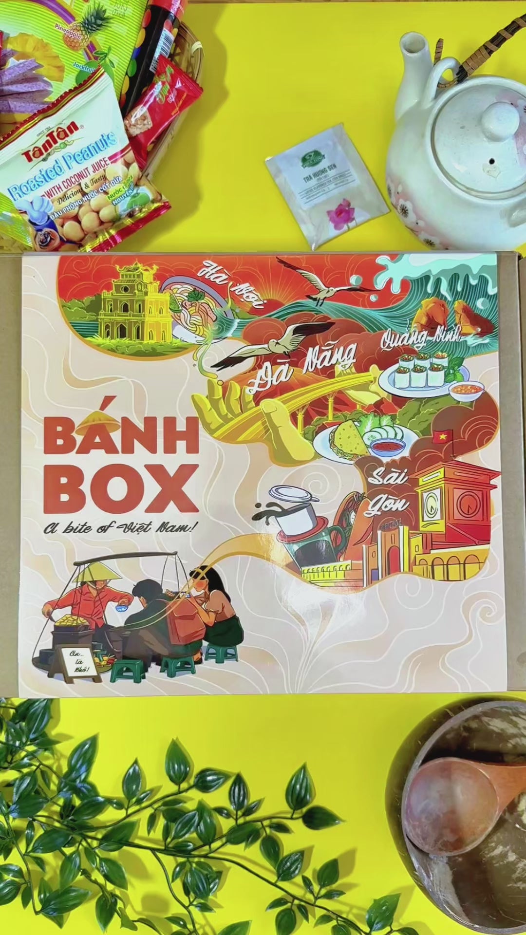 Load video: Bánh Box is a love letter to childhood snacks, packed with flavours that spark memories and smiles. Created for second-gen Vietnamese and expats in Canada, every box is made to reconnect you with the tastes you grew up with—no matter how far you are from home.It’s not just snacks—it’s stories, feelings, and a little piece of Vietnam in every bite.
